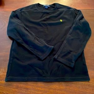 Ralph Lauren Polo Black Long Sleeve waffle Tee